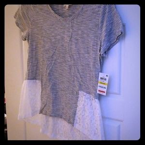 Bright white striped top never worn
